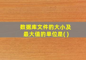 数据库文件的大小及最大值的单位是( )